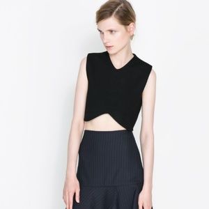 NWT Zara Black Crop Top